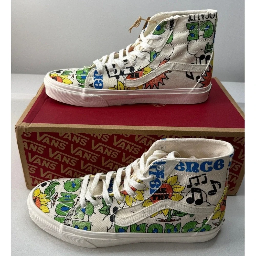 Vans Sk8-Hi Tapered Eco Positivity Graphic Hemp Sneakers Mens 10 NEW